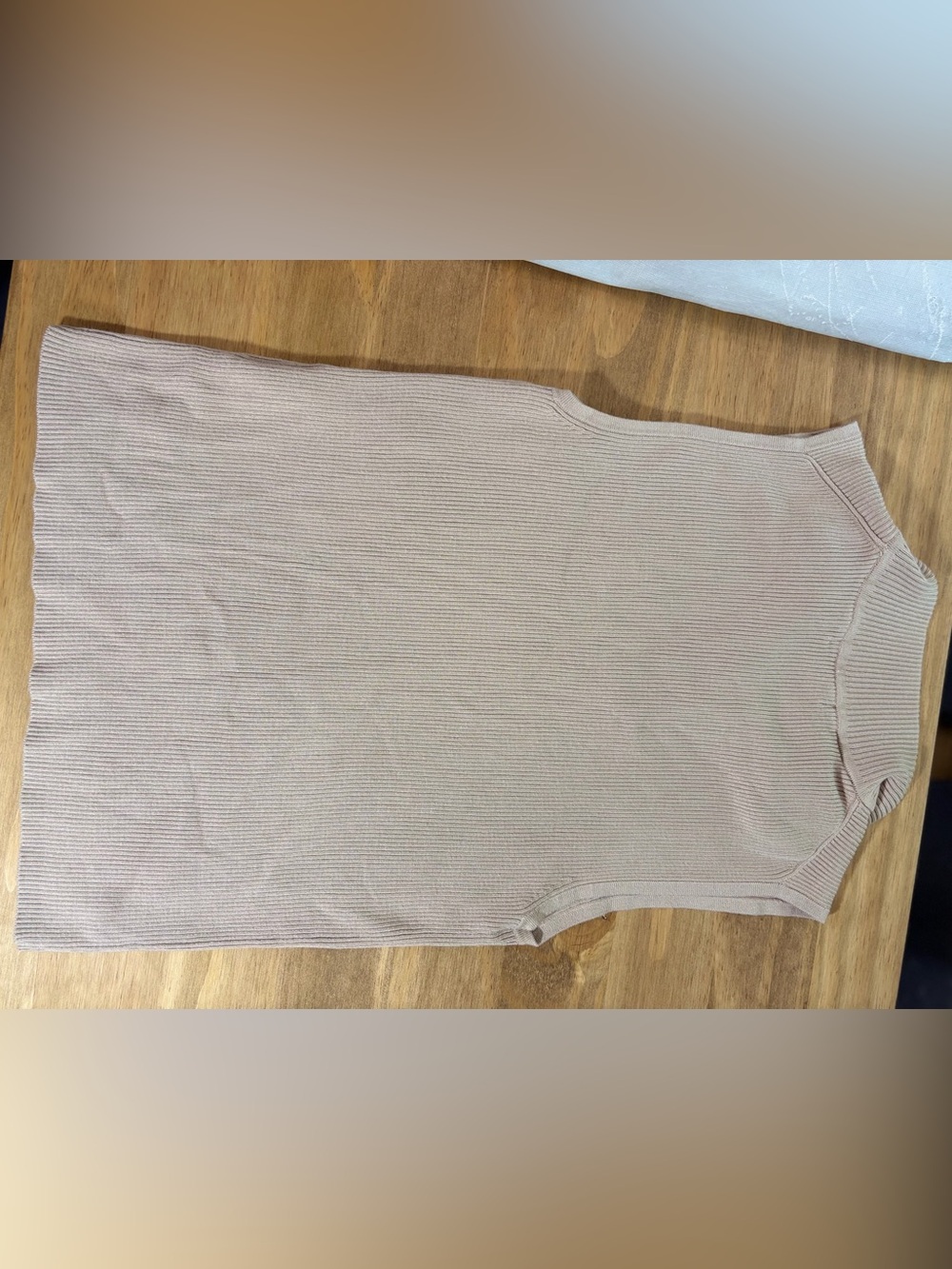 Sleeveless Half-Zip Ribbed Tank Top in Taupe ribbed - Calvin Klein - Picture 5 of 5